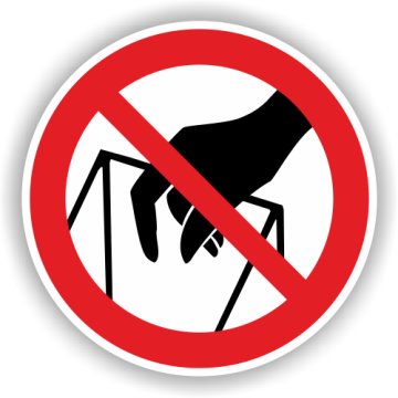Verbotsschild, In die Schüttung greifen verboten, praxisbewährt, Aufkleber, Folie, d = 200 mm