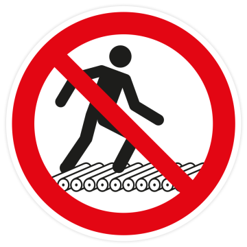 Verbotsschild, Betreten der Rollbahn verboten, praxisbewährt, Aufkl. auf Bogen, Folie, d = 50 mm