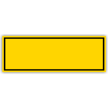 Warnschild mit schwarzem Rahmen und Wunschaufdruck, gelb