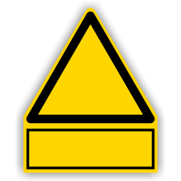 Warn-Kombischild mit Wunschaufdruck und Zusatztextfeld
