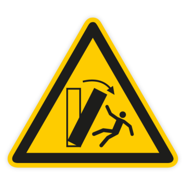 Warnschild, Warnung vor Kippgefahr praxisbewährt, Aufkleber, Folie
