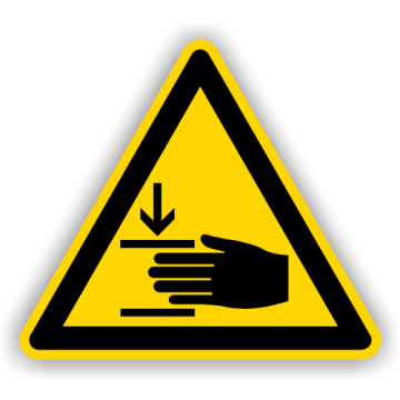 Warnschild, Warnung vor Handverletzung, BGV A8