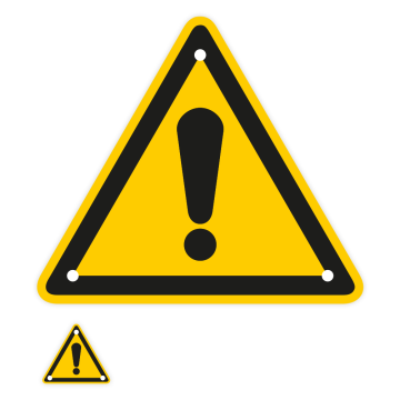 Warnschild, Allgemeines Warnzeichen, ISO 7010, INOXTREME®, Edelstahl, extrem beständig