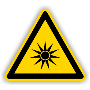 Warnschild, Warnung vor optischer Strahlung, ISO 7010