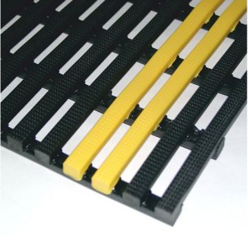 Arbeitsplatzmatte Industry, PVC, schwarz/gelb