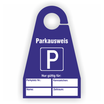 Parkausweis, Nur gültig für…, blau