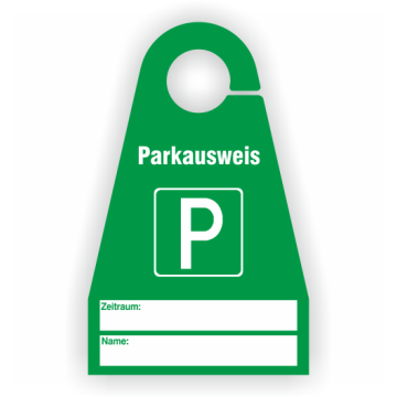 Parkausweis, Zeitraum, grün