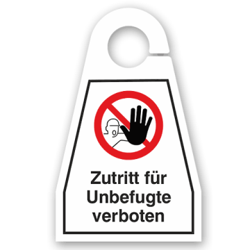 Türgriffschild, Zutritt für Unbefugte verboten, Kunststoff, 100 x 160 mm
