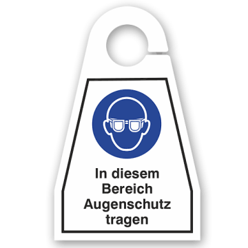 Türgriffschild, In diesem Bereich Augenschutz tragen, Kunststoff, 100 x 160 mm