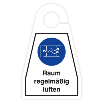 Türgriffschild, Raum regelmäßig lüften, Kunststoff, 100 x 160 mm