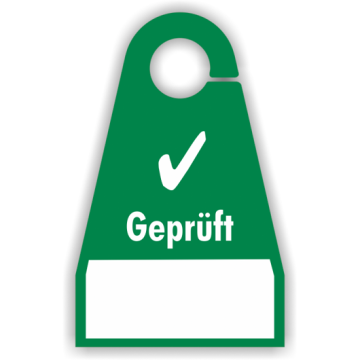 Anhänge-Etiketten, ´Geprüft`, grün Kunststoff, 100 x 160 mm