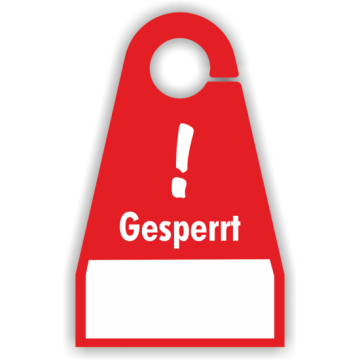 Anhänge-Etiketten, ´Gesperrt`, rot Kunststoff, 100 x 160 mm
