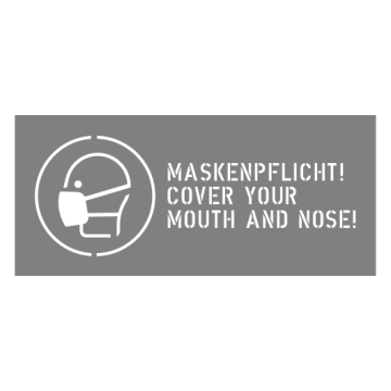Edelstahlschablone Maskenpflicht, 900 x 400 mm