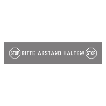 Edelstahlschablone, STOP Bitte Abstand Halten!, 900 x 200 mm