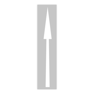 Edelstahlschablone Pfeil geradeaus, mit Griffkante, 900 x 90 mm