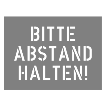 Edelstahlschablone Bitte Abstand halten, 480 mm x 362 mm