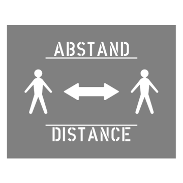 Edelstahlschablone Abstand...Distance, 480 mm x 383 mm