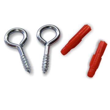 Schraubenset 4, Ösenschrauben für Schilder,  Inhalt: Ösenschrauben, verzinkt, 25x12, 2 Dübel