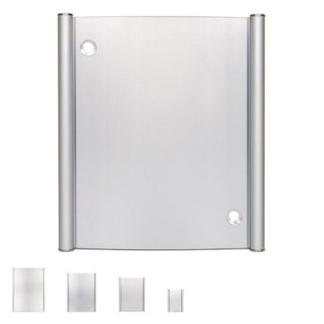 Türschild PRIMUS mit Abdeckscheibe, Hochformat aus Aluminium, silber eloxiert,