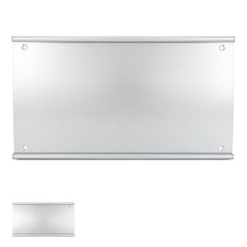 Infoschild PRIMUS mit Abdeckscheibe, Querformat aus Aluminium, silber eloxiert,