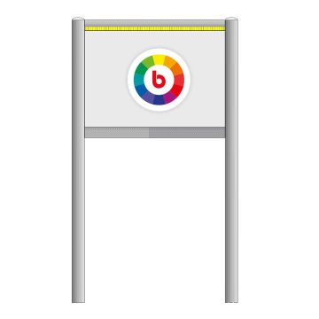 Firmenschild ALUCON, Alu silber elox., beleuchtet Wunschlayout,Druckfläche 985 x 685 mm, 2,0 m hoch