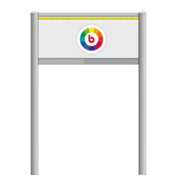 Firmenschild ALUCON, Alu silber elox., beleuchtet Wunschlayout,Druckfläche 1235 x 485 mm, 2,0 m hoch