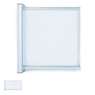 Fahnenschild PRIMUS, doppelseitig, aus Aluminium, mit Abdeckscheiben, silber eloxiert