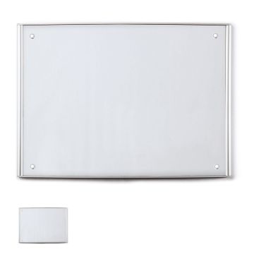 Wegweiser PRIMUS mit Abdeckscheibe, Querformat aus Aluminium, silber eloxiert,