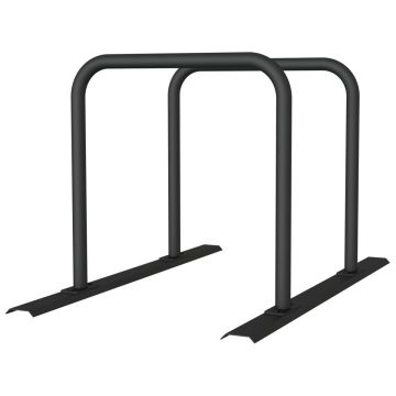 Anlehnbügel Schienensystem, 2 Bügel Stahlrohr Ø48 mm, 1400x800mm (LxB), zum Aufschrauben, grau