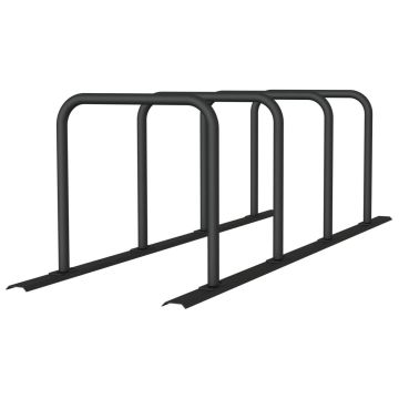 Anlehnbügel Schienensystem, 4 Bügel Stahlrohr Ø48 mm, 2800x800mm (LxB), zum Aufschrauben, grau