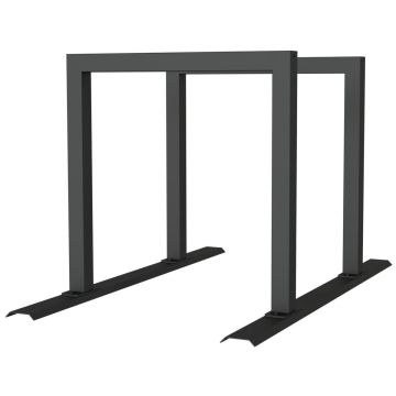 Anlehnbügel Schienensystem, 2 Bügel Stahlrohr 60x60 mm, 1400x800mm (LxB), zum Aufschrauben, grau