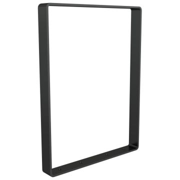 Anlehnbügel 600mm, Aufdübeln, Flachstahl gebogen 70x10mm, Gesamthöhe 800mm, Eisenglimmer