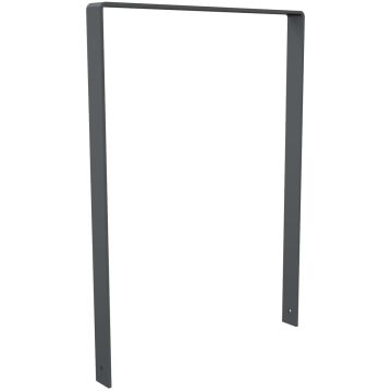 Anlehnbügel 800mm, Einbetonieren, Flachstahl gebogen 70x10mm, 1100mm, Eisenglimmer