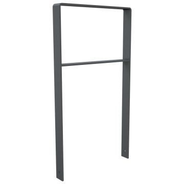 Anlehnbügel 600mm, Querholm, Einbetonieren, Flachstahl gebogen 70x10mm, 1100mm, Eisenglimmer