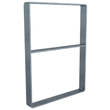 Anlehnbügel 600mm, Querholm, Aufdübeln Flachstahl gebogen 70x10mm, Gesamthöhe 800mm, feuerverzinkt