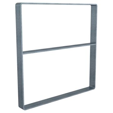 Anlehnbügel 800mm, Querholm, Aufdübeln Flachstahl gebogen 70x10mm, Gesamthöhe 800mm, feuerverzinkt