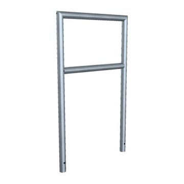 Abweisebügel auf Gehrung geschweißt, Stahlrohr Ø48mm, 1200x700 mm (HxB), Querholm, feuerverzinkt