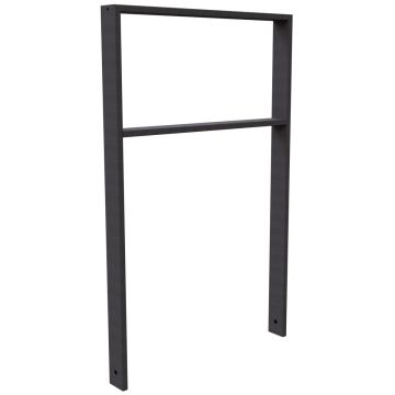 Anlehnbügel, 750mm, Querholm, Einbetonieren, 800 mm Überflur, Rechteckrohr 80x20mm, Eisenglimmer