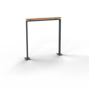 Flachstahlbügel mit Holzauflage, 80x12mm, zum Aufdübeln, 1200x750 mm (HxB), Eisenglimmer