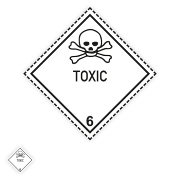 Gefahrzettel Klasse 6.1, TOXIC, Gefahrgutaufkleber, verschiedene Varianten