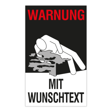 Erstickungswarnkennzeichen nach Wunsch, Aufkleber, Folie, 150 x 250 mm