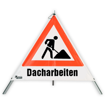 Warnpyramide, tagesleuchtend, SL 700 mm, VZ 123 Baustelle, Dacharbeiten