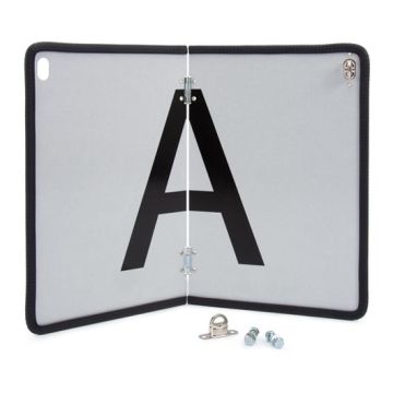 Abfall-Warntafel, gem. KrW-/AbfG, klappb., refl. Kantensch., Stahl, verzinkt, 400 x 300 mm, weiß
