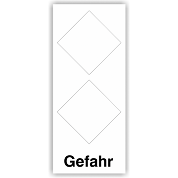 Grundplakette mit Signalwort Gefahr, für 2 GHS Symbole, verschiedene Formate