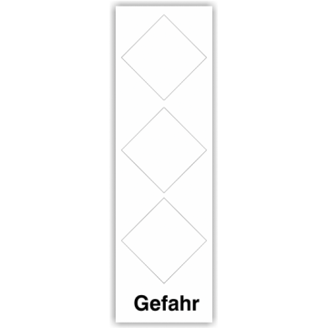 Grundplakette mit Signalwort Gefahr, für 3 GHS Symbole, Folie, verschiedene Formate