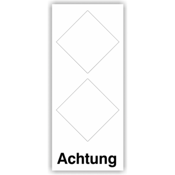 Grundplakette mit Signalwort Achtung, für 2 GHS Symbole, Folie, verschiedene Formate