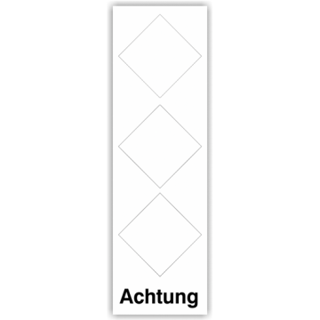 Grundplakette mit Signalwort Achtung, für 3 GHS Symbole, Folie, verschiedene Formate