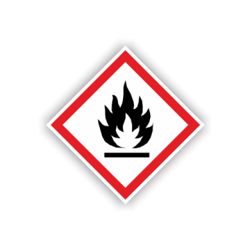 Gefahrensymbol GHS02 Flamme, Folie, 15 x 15 mm, 24 St./VE