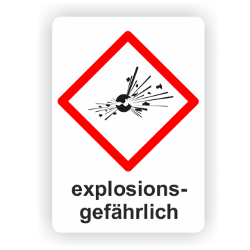 Gefahrensymbol GHS01 explodierende Bombe, explosionsgefährlich, 26 x 37 mm, 12 St./VE