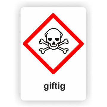 Gefahrensymbol GHS06 Totenkopf, giftig, 26 x 37 mm, 12 St./VE